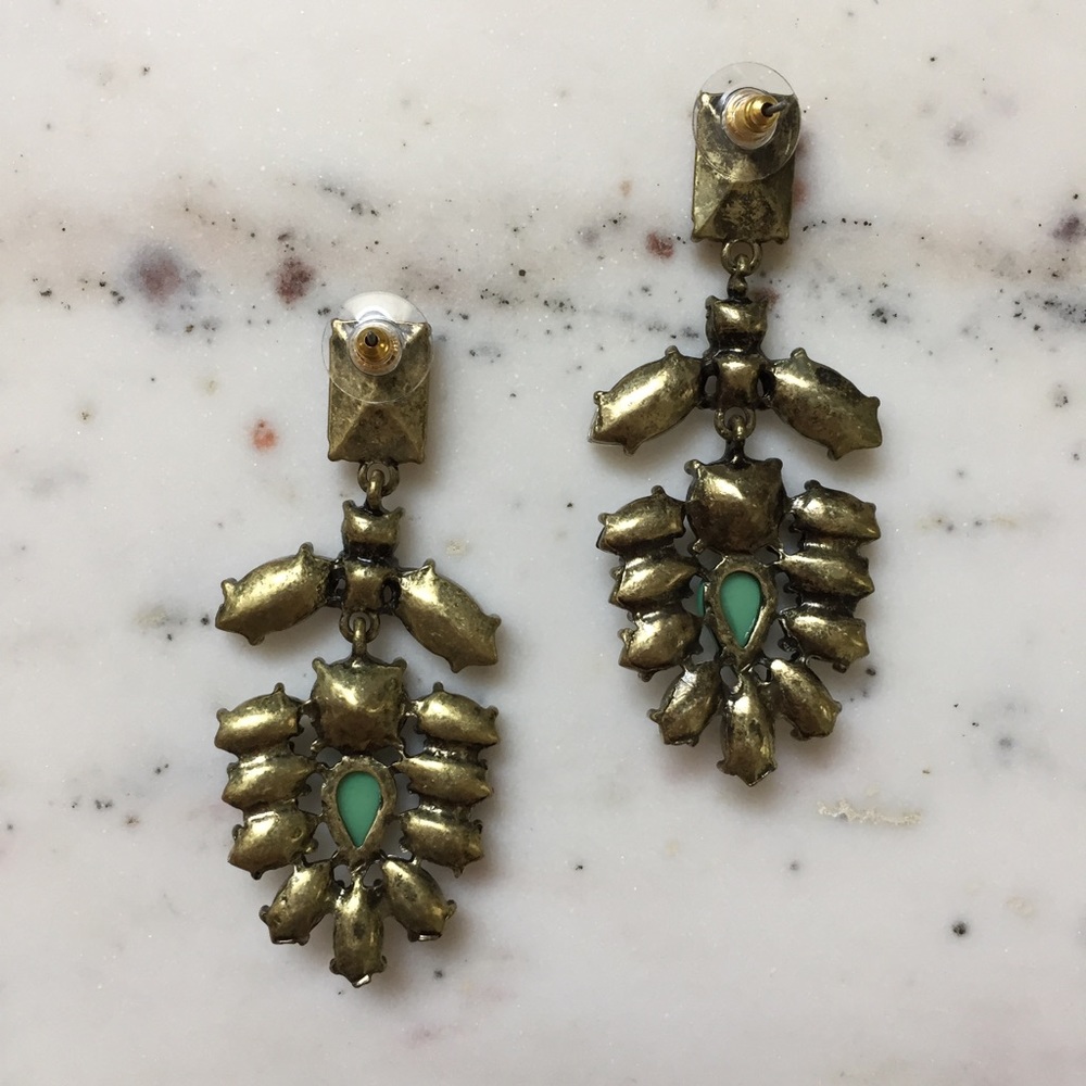 "Simone" Earrings || Clear Crystal Statement - Picture 3 of 12
